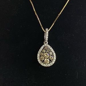 1/2TCW LeVian Pendant 14K Vanilla Gold